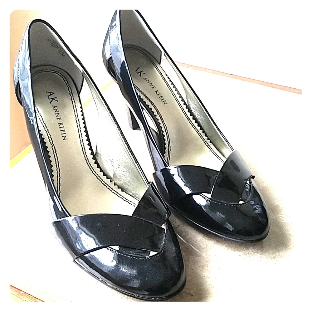 NEW Anne Klein Black Akavari Leather Pumps - 7.5 M